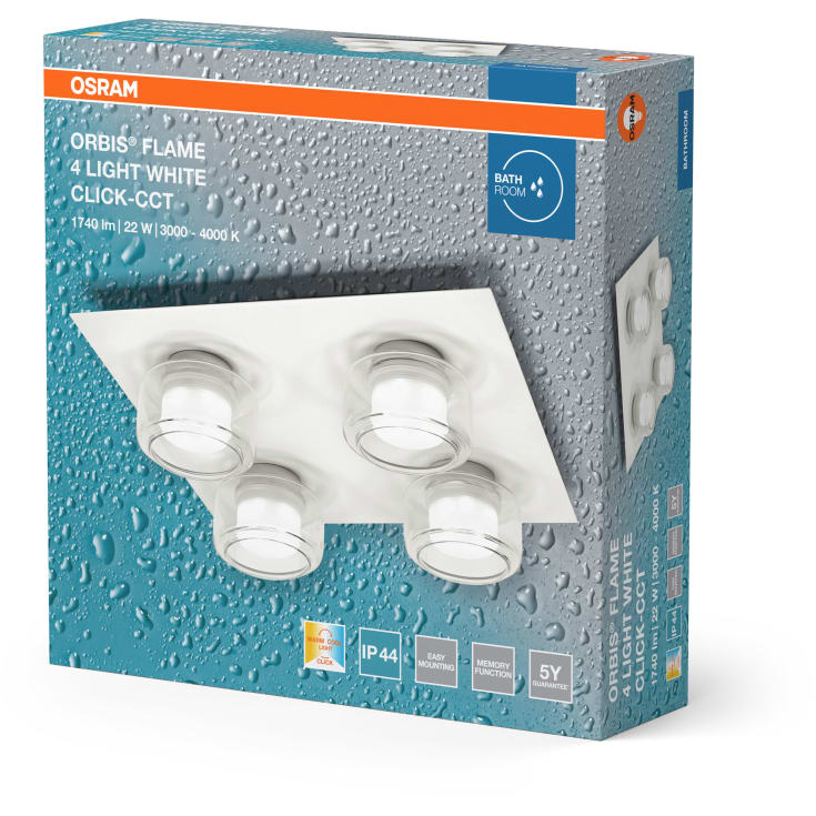 OSRAM ORBIS Flame Click CCT 1740lm 4X5,5W/830+840 100mm IP44 hv