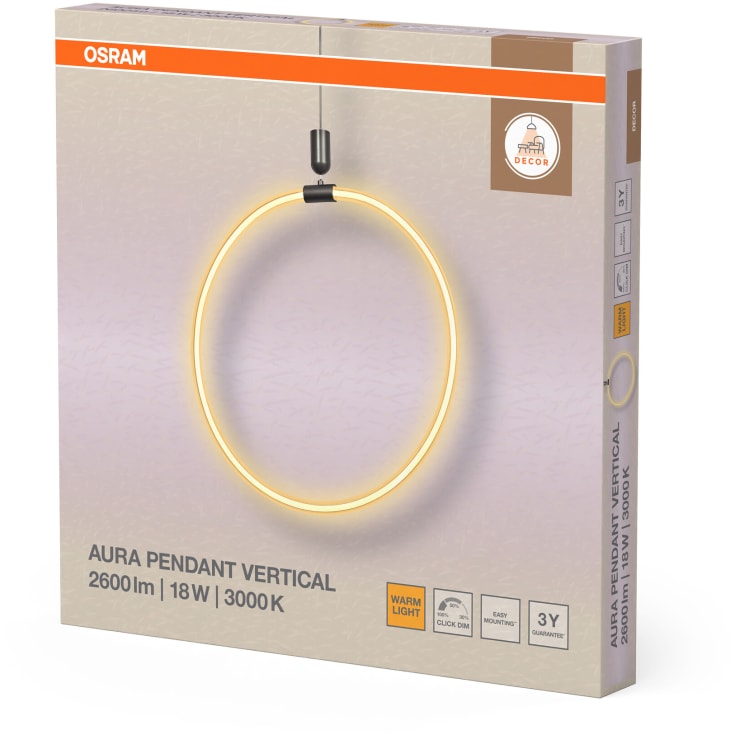 OSRAM DECOR Aura Click Dim Pendant vertical 2600lm 18W/830