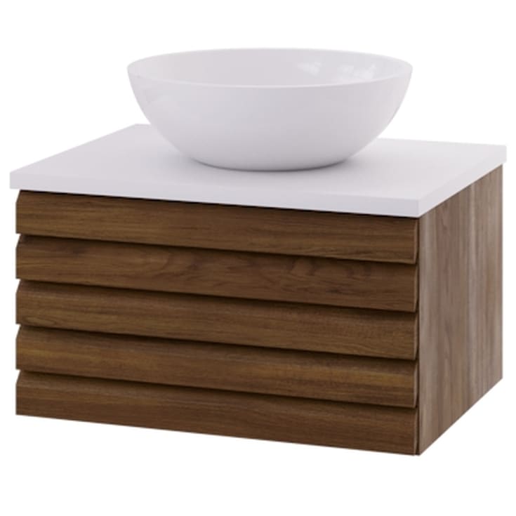 Linn Bad Selma servantskap, 1 skuff, 60x45,7x33,4 cm, mørk eikestav
