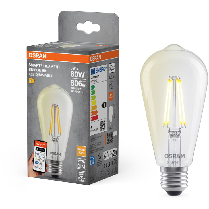 Osram Smart+ Wifi E27 edisonlampa, 2700K, 6W