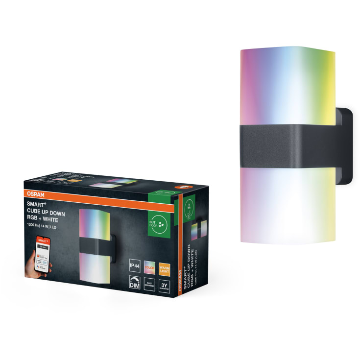 Osram Smart+ Wifi Cube utelys vegg, fargeskiftende + hvit