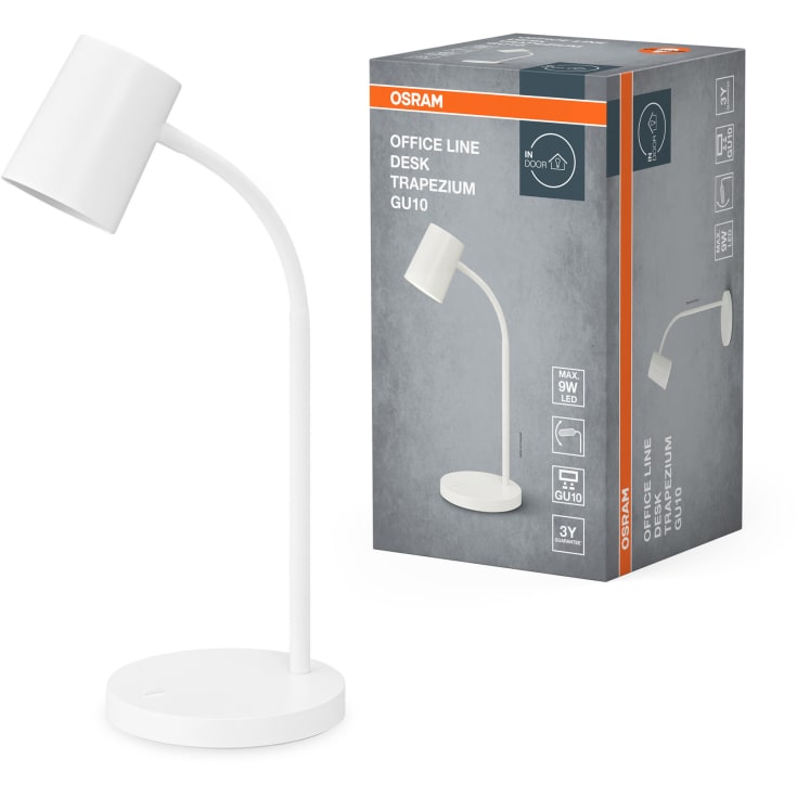 Osram Trapezium skrivbordslampa, vit