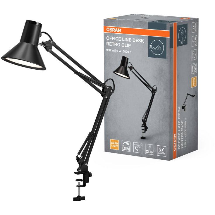 Osram Retro Clip klemmelampe, sort
