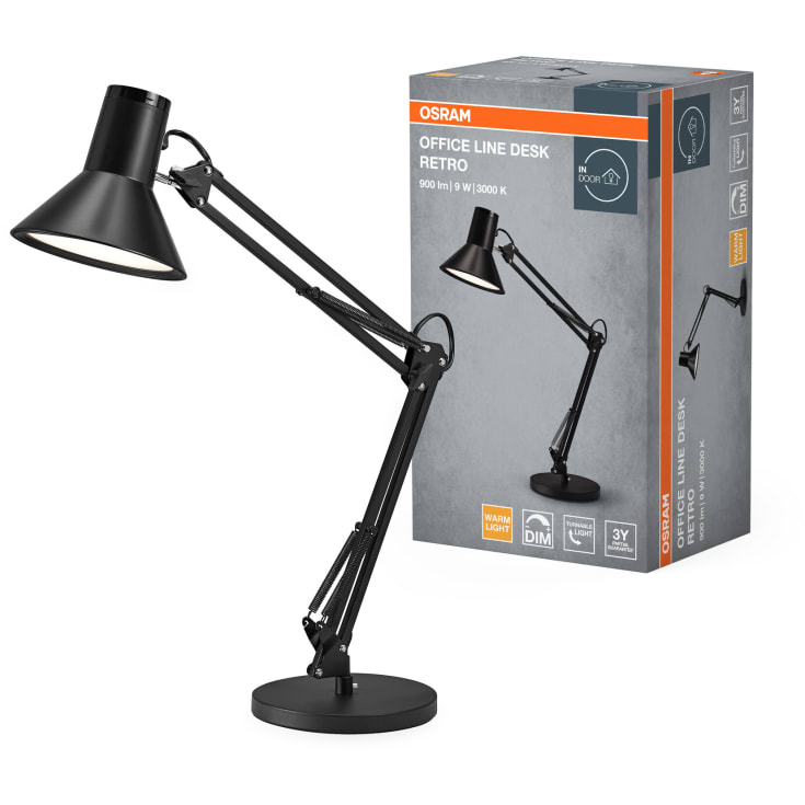 Osram Retro skrivbordslampa, svart