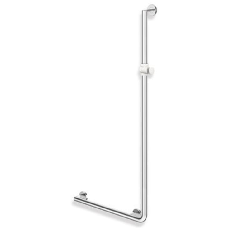 Hewi 900 L støttegreb/brusestang, 45x125 cm, venstre, krom/hvid