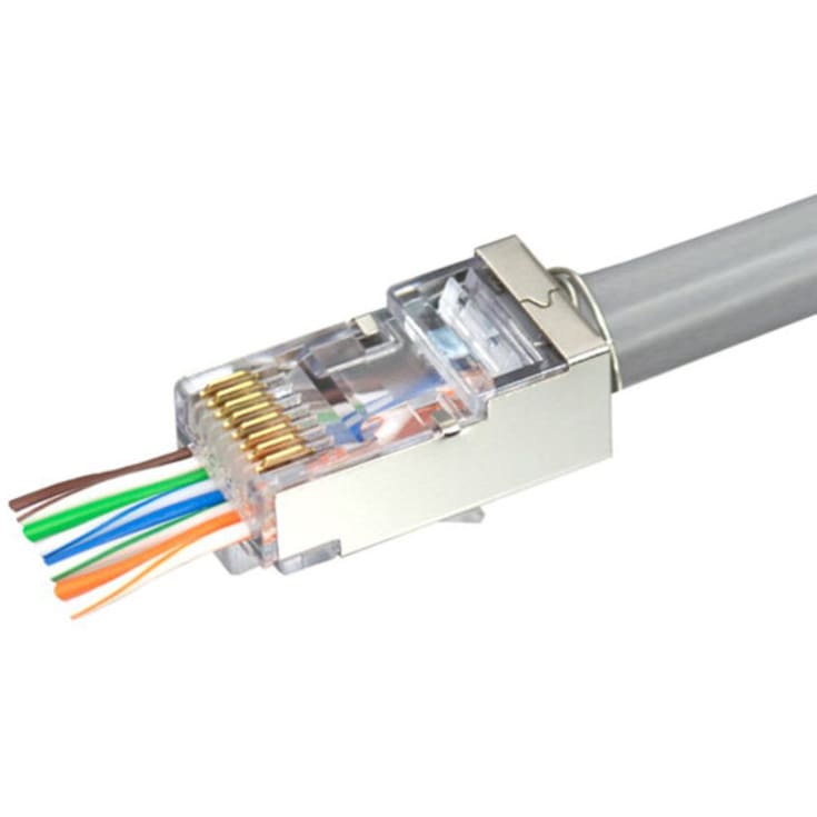 Simply45 RJ45 Pass-Through CAT5E-SH STP skærmet,  50 stk