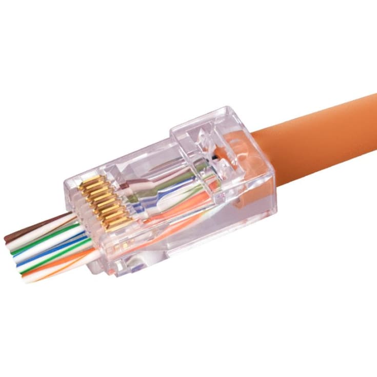 Simply45 RJ45 Pass-Through CAT6A rød UTP uskærmet, 100 stk