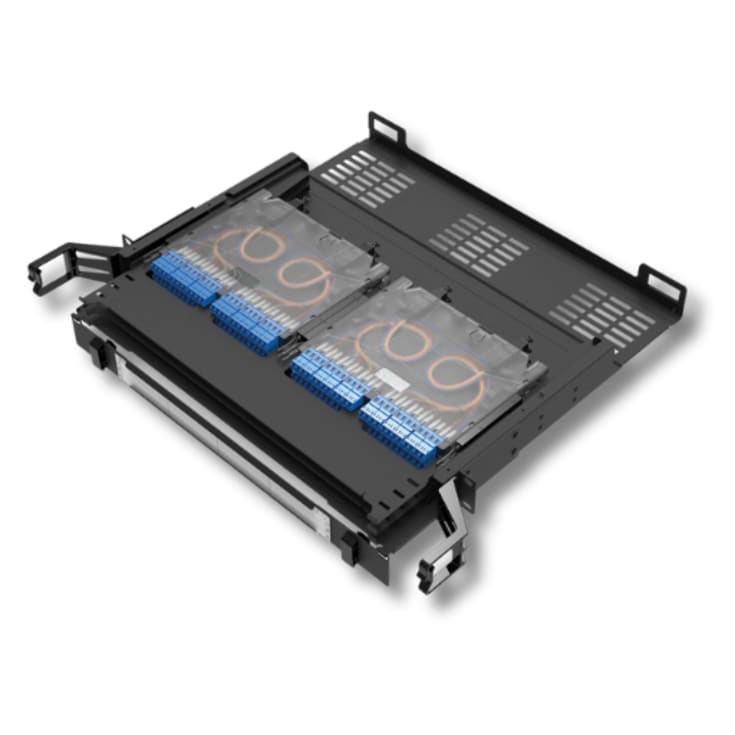 19" Patch boks 1 HE for 4 stk 6/12 DLC kassette Lan-optic SP6M1