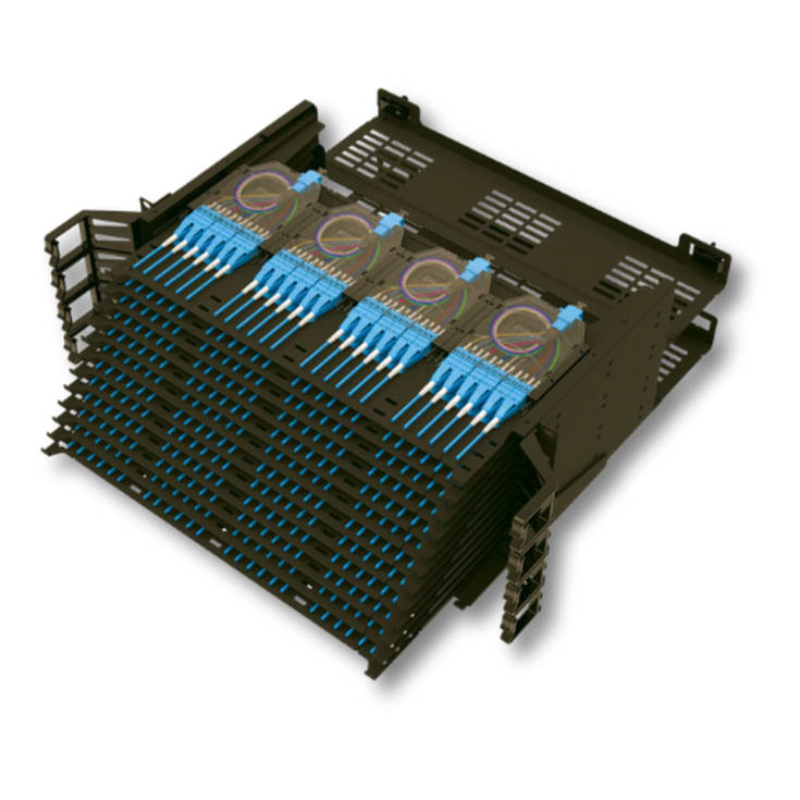 19" Patch boks 4 HE for 24/48 DLC kassette Lan-optic SP48M4