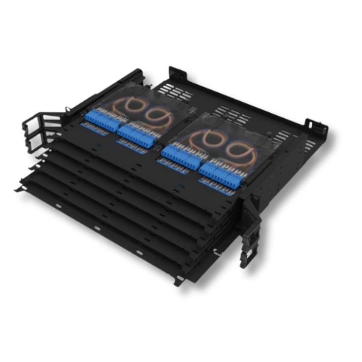 19" patchbox 2 HE för 12/24 DLC-kassett Lanoptik SP24M2
