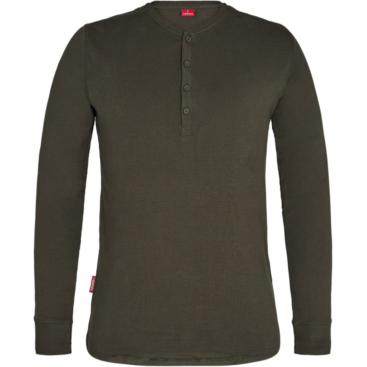 Engel Extend langærmet Grandad T-shirt, Forest green, L
