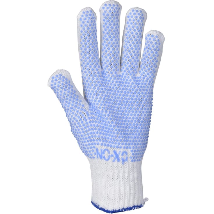 OX-ON Knitted Supreme 13600 Dots arbejdshandsker, Hvid/Blå, 7