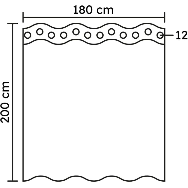 Kleine Wolke Jolie badeforhæng, 180x200 cm, hvid/multi