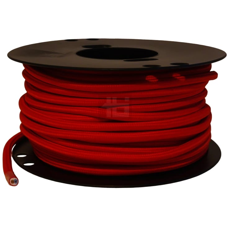 25 meter Stofledning 2x0,75 rød, S25