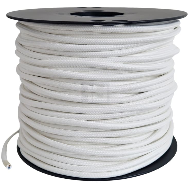 100 meter Stofledning 2x0,75 hvid, S100