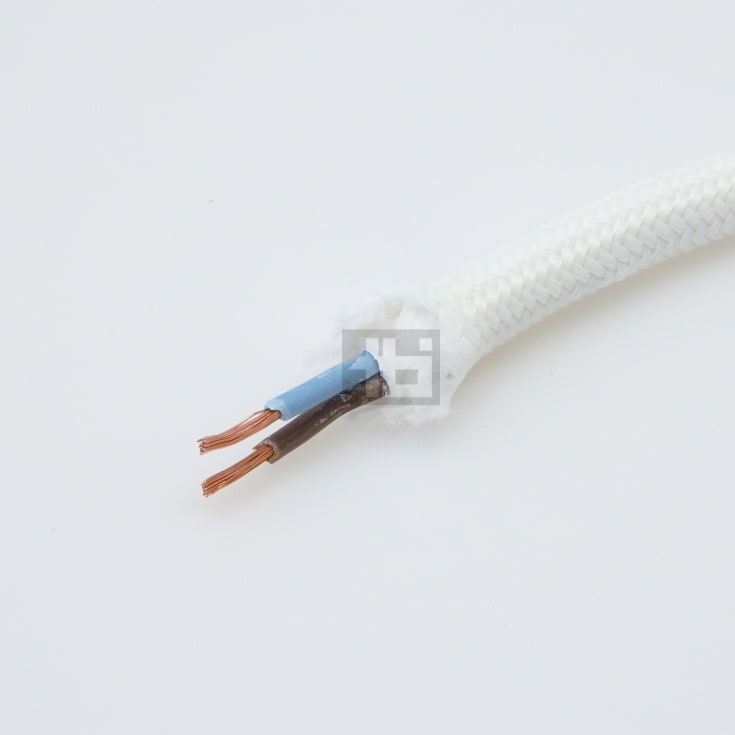 25 meter Stofledning 2x0,75 hvid, S25