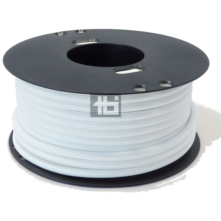 25 meter Stofledning 2x0,75 hvid, S25