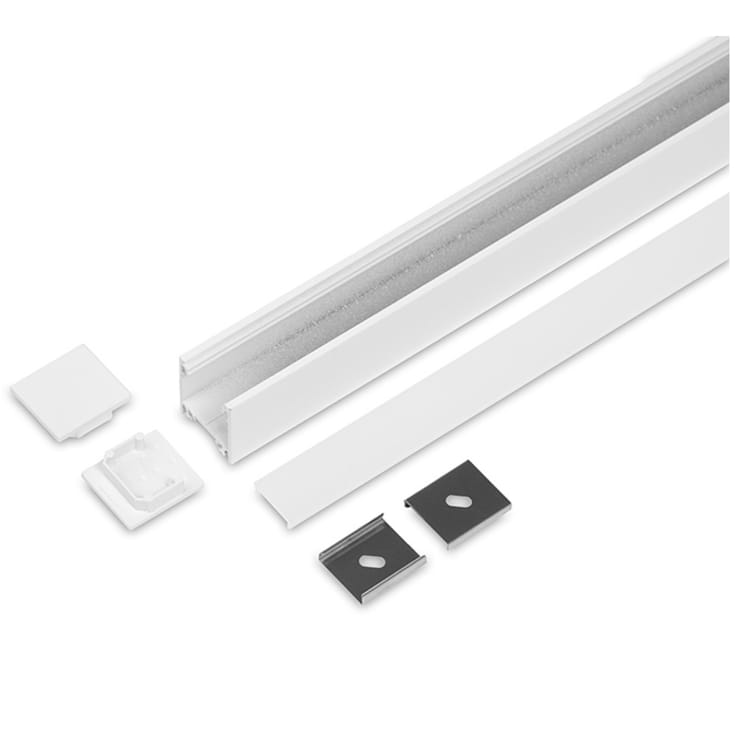 Aluminiumsprofil Model L 20mm LED strip, lgd 1M, hvid