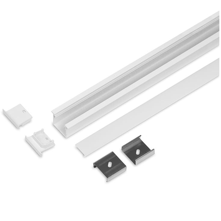 Aluminiumsprofil Model L (Indbyg) 20mm LED strip, lgd 1M, hvid