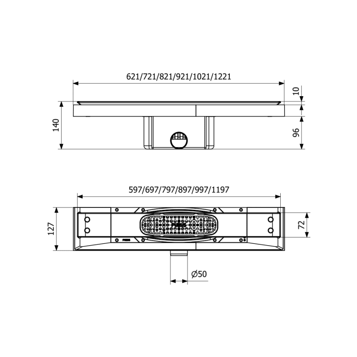 PURUS UTEN FILTER 1200 Ø50 SIDE