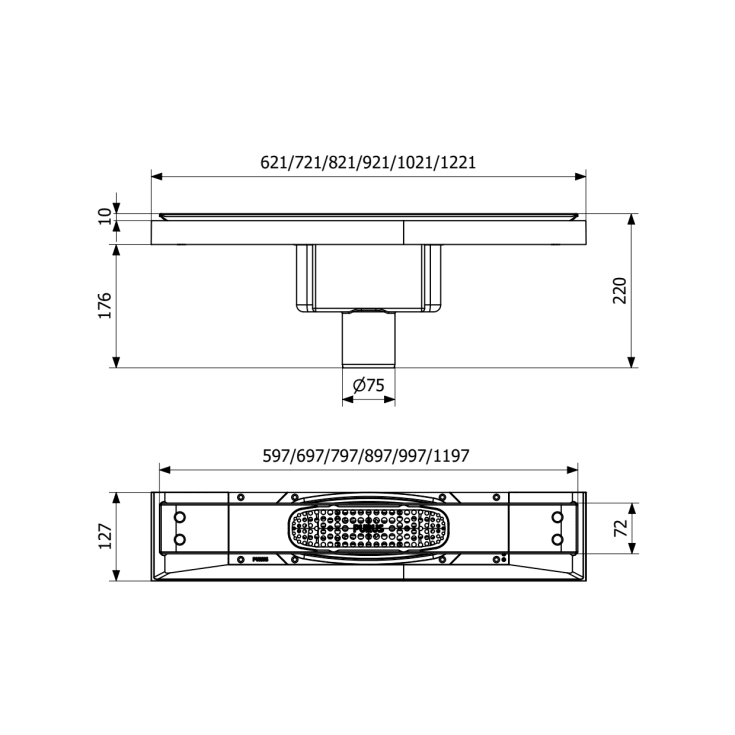 PURUS UTEN FILTER 600 Ø75 BUNN