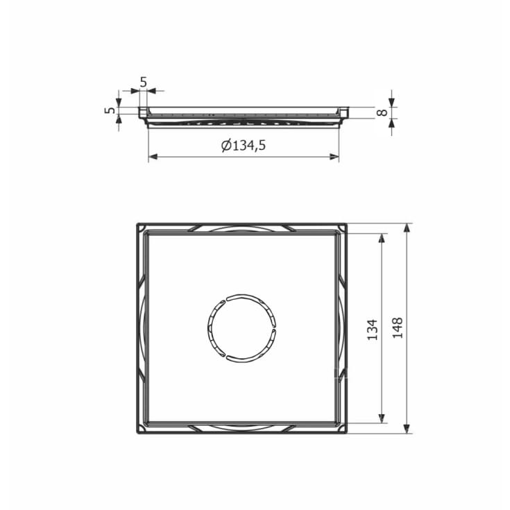 Purus Square klinkerram, 148x148 mm