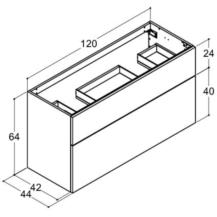 Dansani Luna møbelpakke, 121x45,5 cm, eg