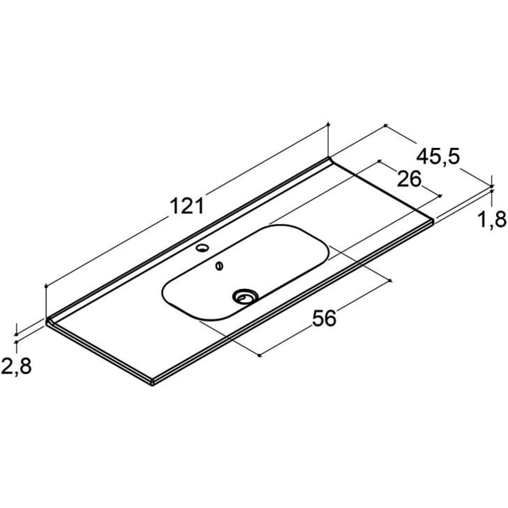 Dansani Luna møbelpakke, 121x45,5 cm, eg