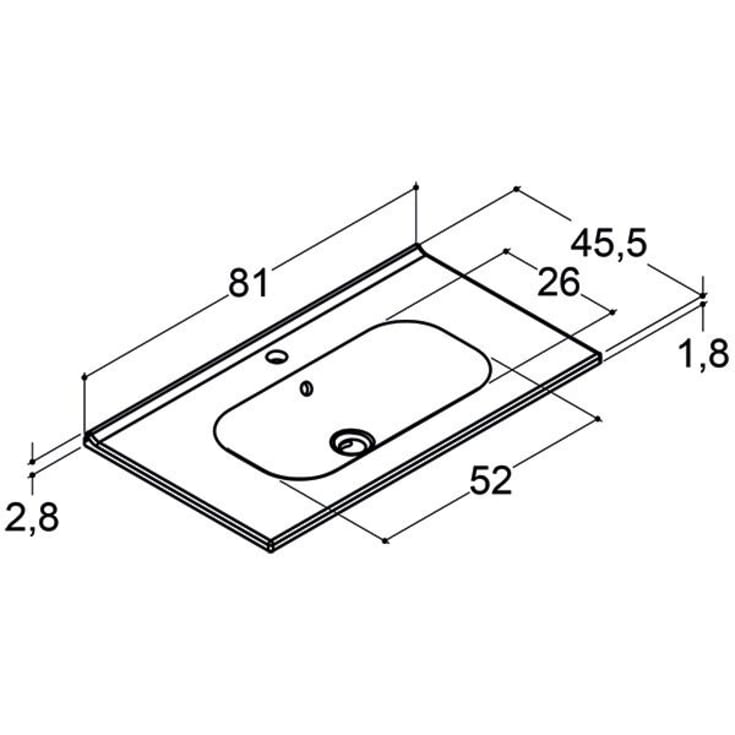 Dansani Luna møbelpakke, 81x45,5 cm, eg
