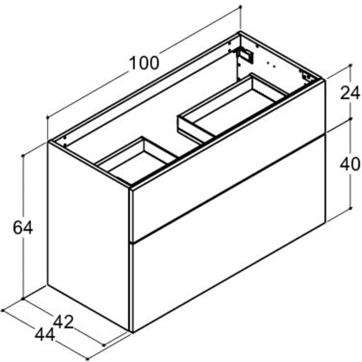 Dansani Luna møbelpakke, 101x45,5 cm, sort eg