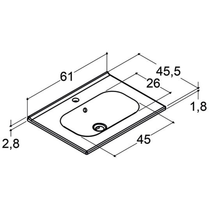 Dansani Luna møbelpakke, 61x45,5 cm, mat hvid