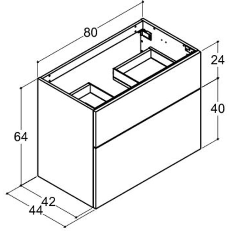 Dansani Luna møbelpakke, 81x45,5 cm, mat grå