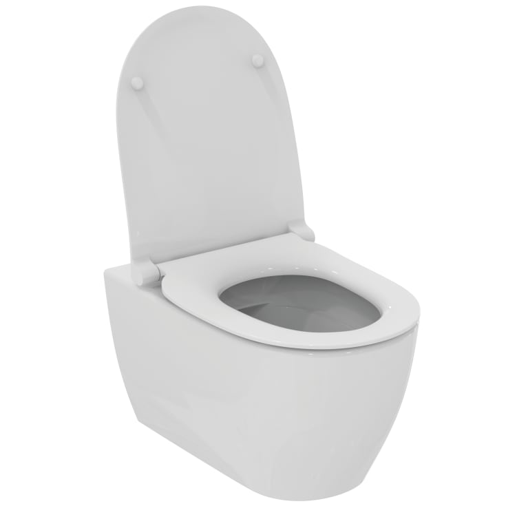 Ideal Standard vegghengt toalet, uten skyllekant, hvit