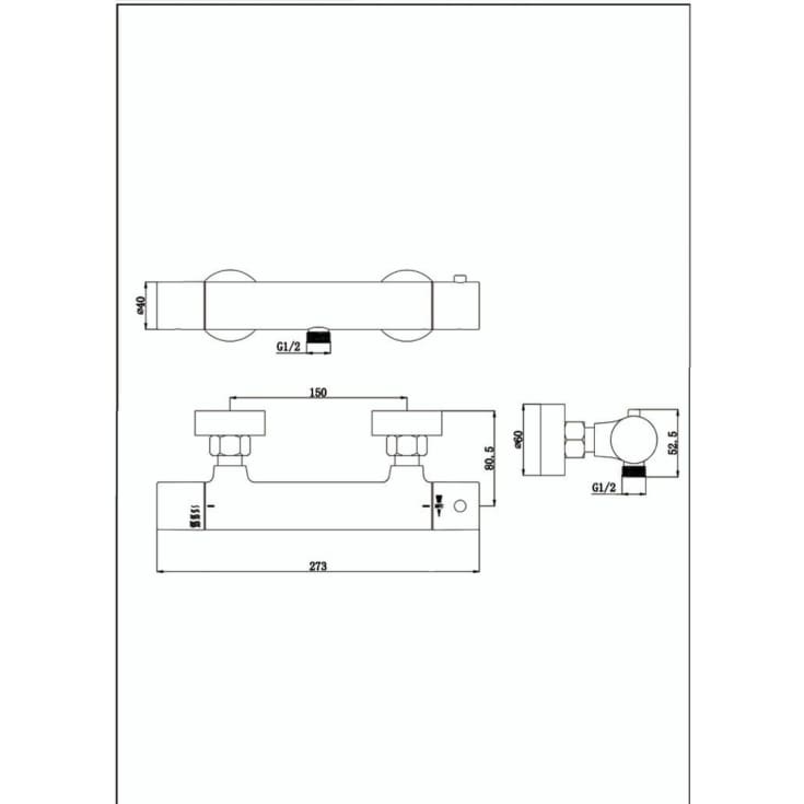 Zen Sanitary brusearmatur, sort