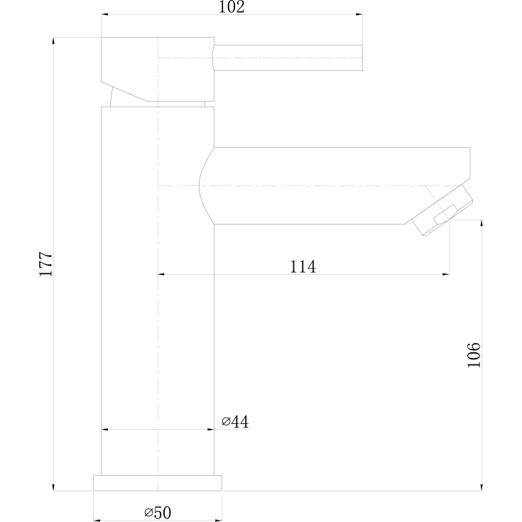 Zen Sanitary Slimline servantbatteri, kobber