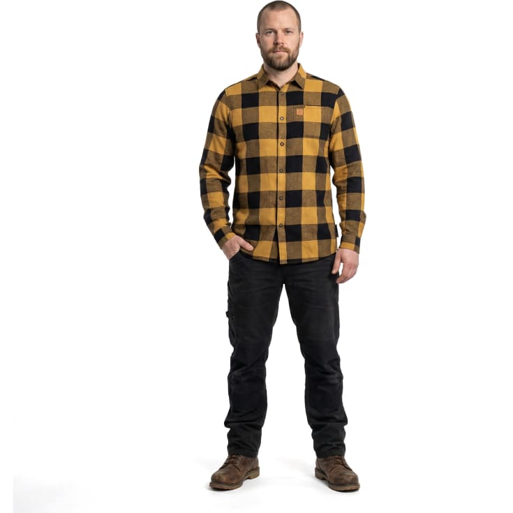 Westborn flanellskjorta, gul/svart, st 3XL