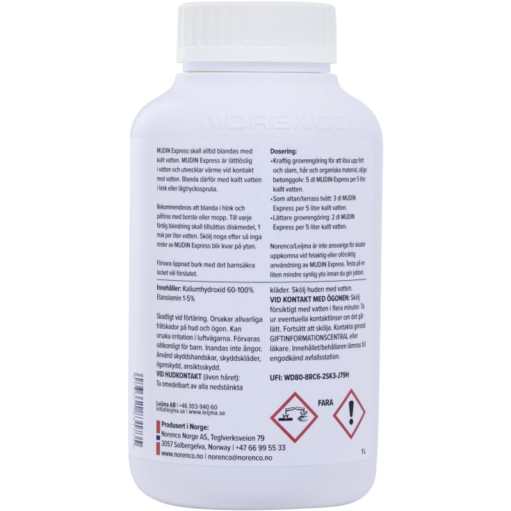 Norenco Mudin Express fettoppløser, 1 liter