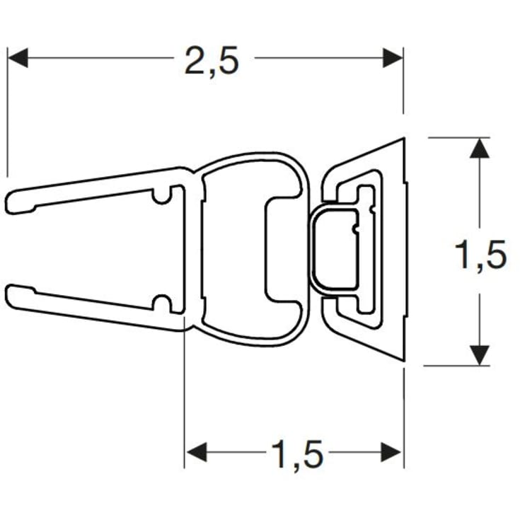Contura Shower Showerama Art mangnetliste, til fast væg, klar