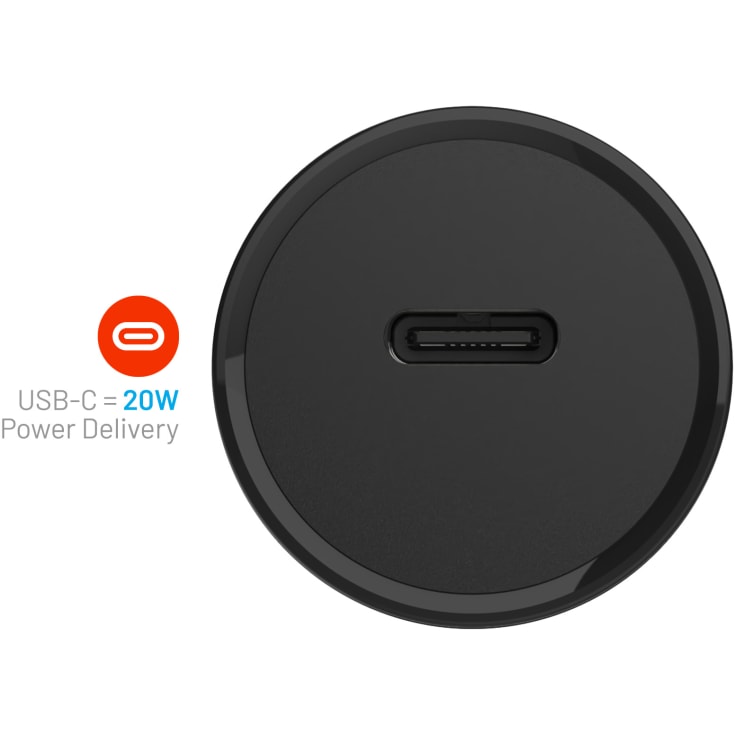 Fixed universal biloplader, USB-C, sort