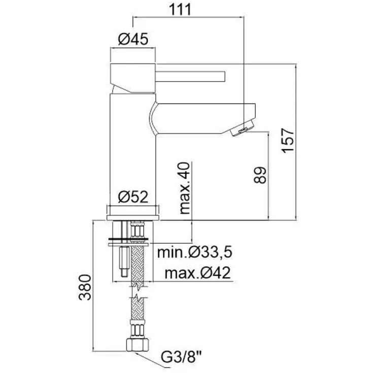 Nicobelli Paffoni Stick håndvaskarmatur, stål