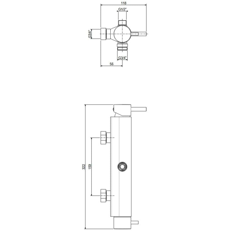 Nicobelli Paffoni Stick Multi kararmatur, krom