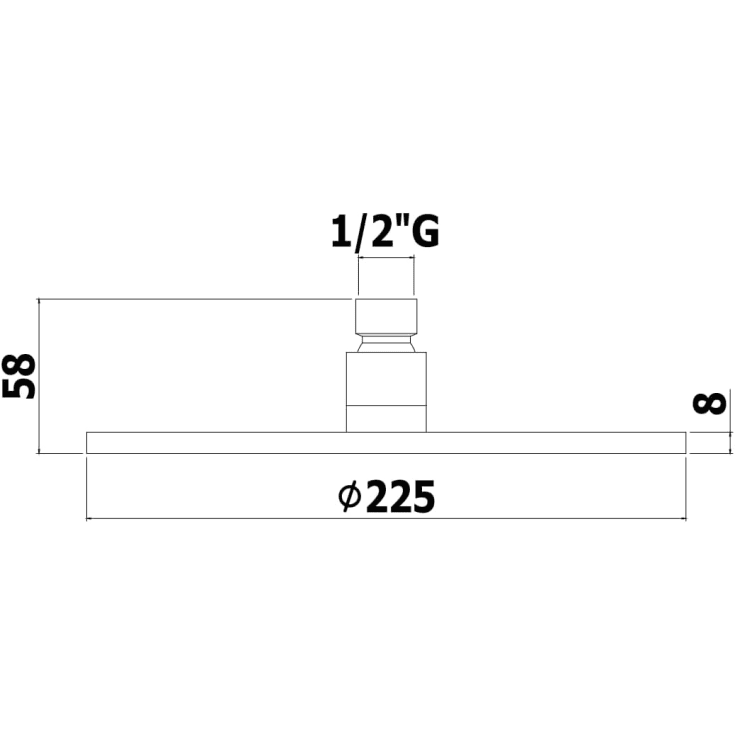 Nicobelli Paffoni brusehoved, Ø22,5 cm, mat sort