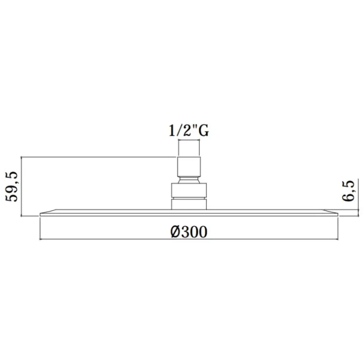 Nicobelli Paffoni brusehoved, Ø30 cm, mat sort