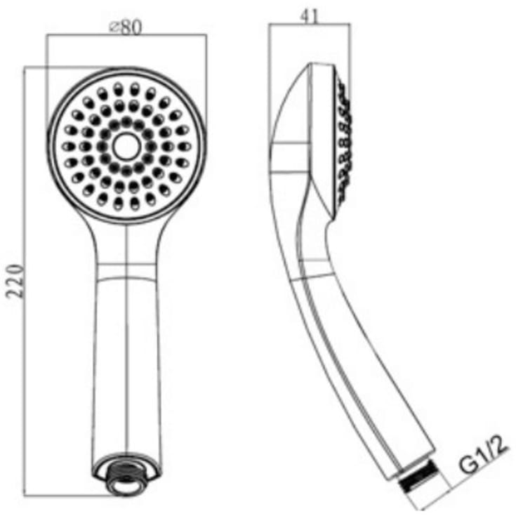Nicobelli Light Eco håndbruser, vandbesparende, krom