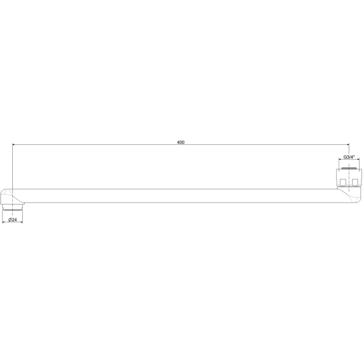 Nicobelli Paffoni D-tud, 400 mm, 3/4", krom