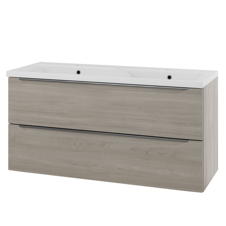 Linn Bad Mari servantskap, 2 skuffer, 120x45,6x28,5 cm, høyre, lys eik