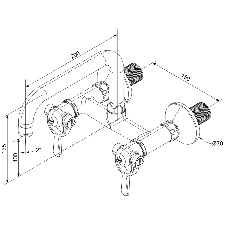 Toni SP håndvaskarmatur, messing
