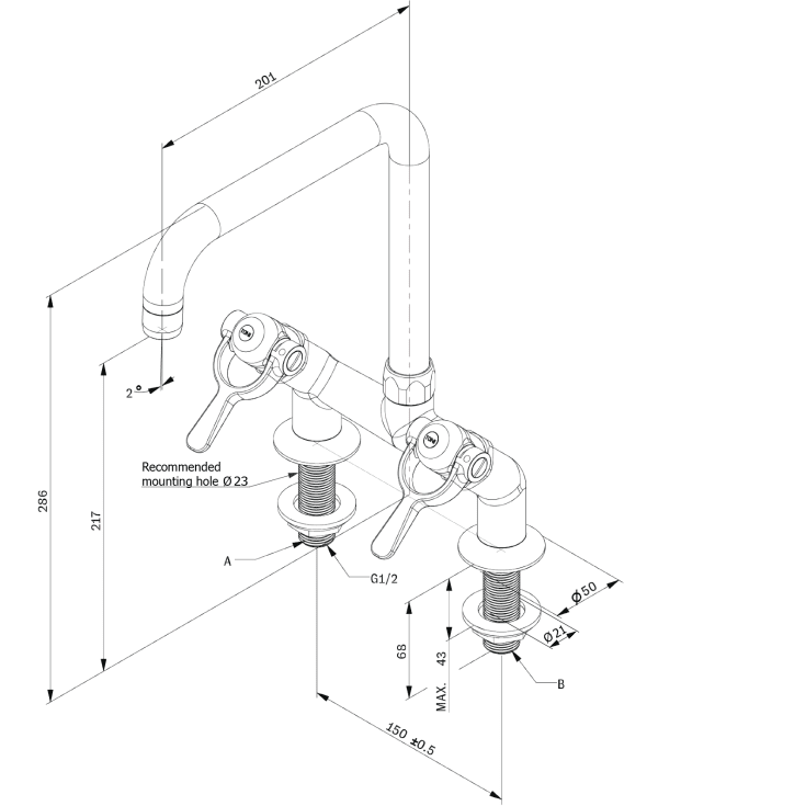 Toni SP køkkenarmatur, krom