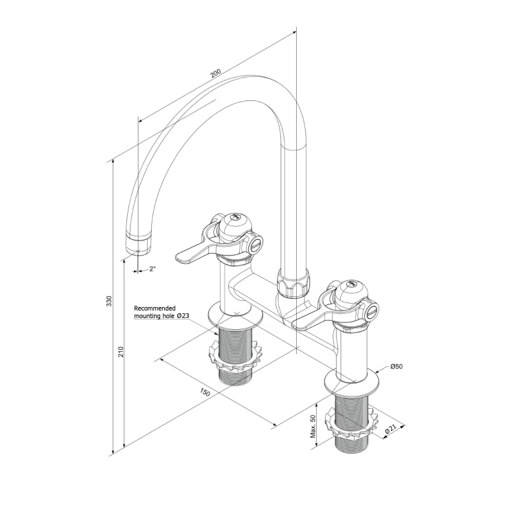 Toni SP køkkenarmatur, messing