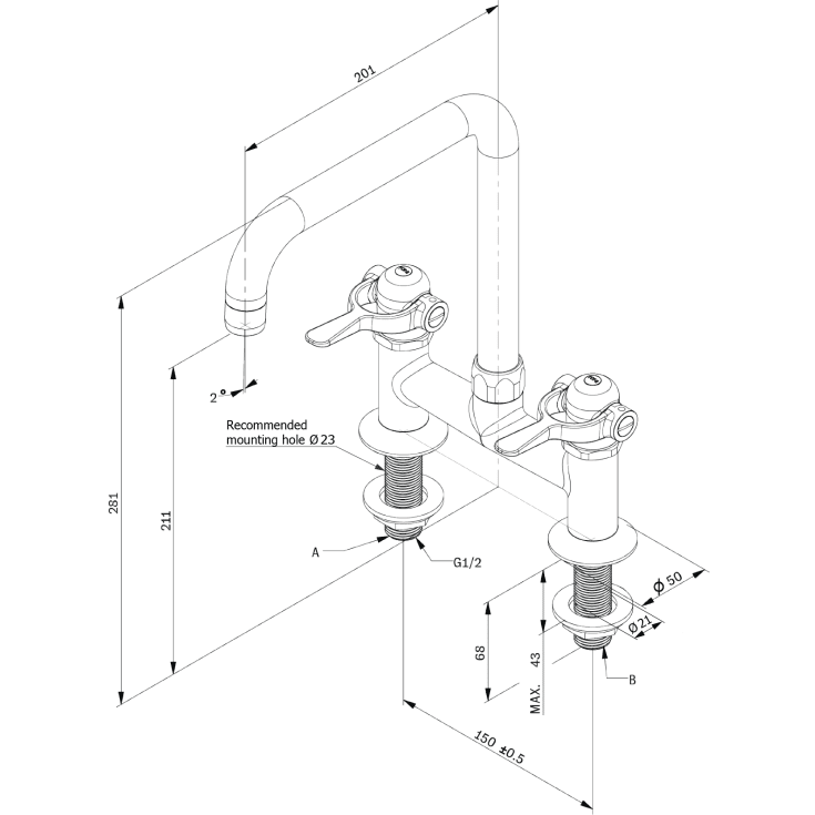 Toni SP køkkenarmatur, messing